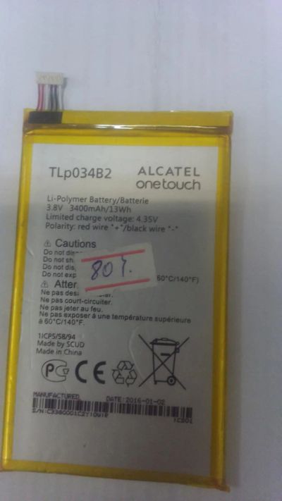 Лот: 11445100. Фото: 1. Аккумулятор TLp034B2 для Alcatel... Микросхемы и платы