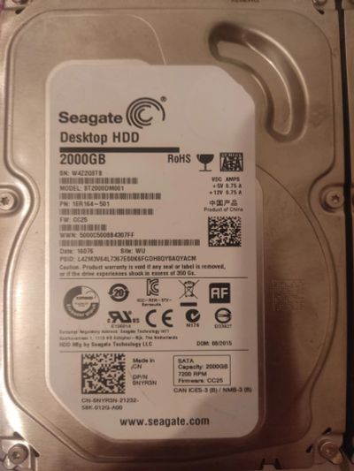 Лот: 25668470. Фото: 1. Жесткий диск Seagate 2 Тб нерабочий. Жёсткие диски (HDD)