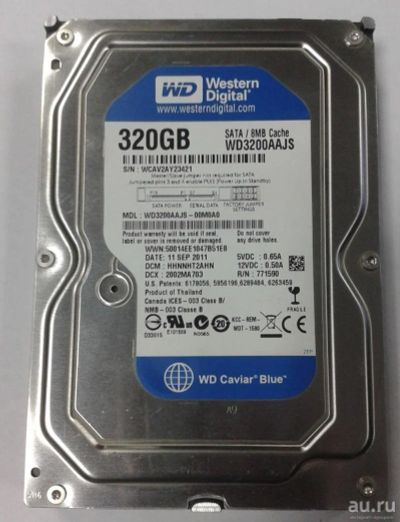 Лот: 8087718. Фото: 1. Жесткий диск SATA WD3200AAJS 320Гб... Жёсткие диски (HDD)
