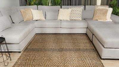 Лот: 22251942. Фото: 1. Ковер Askona Home Jute, цвет натуральный-черный. Ковры