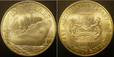 Лот: 16921336. Фото: 1. 1 доллар 1975 г Гон Конг. Азия