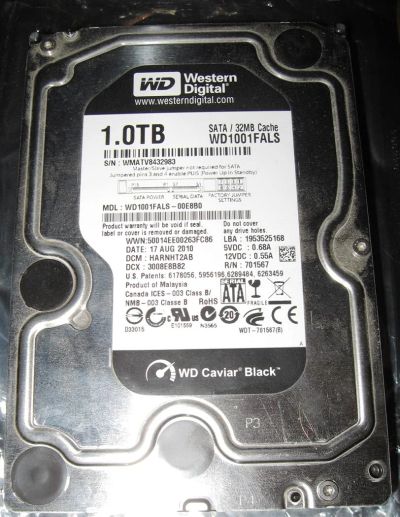 Лот: 3135196. Фото: 1. HDD 1 Tb SATA-II Western Digital... Жёсткие диски (HDD)