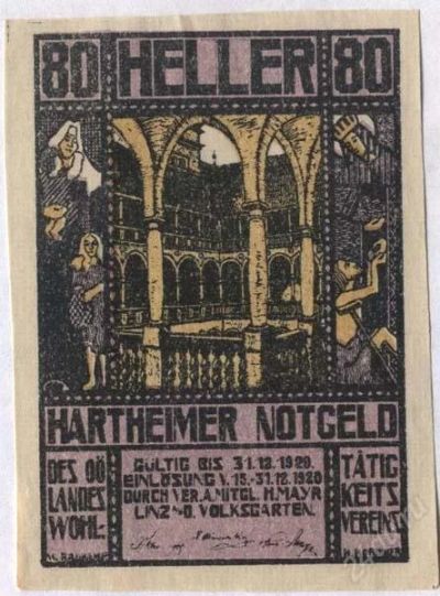 Лот: 1414644. Фото: 1. Австрия. Нотгельд. 80 геллер 1920г... Германия и Австрия