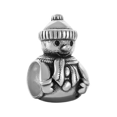 Лот: 23845184. Фото: 1. Подвеска-шарм Снеговик из серебра. Бусы