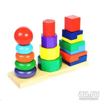 Лот: 8874441. Фото: 1. Пирамида 3 шт на 1 основании. Развивающие