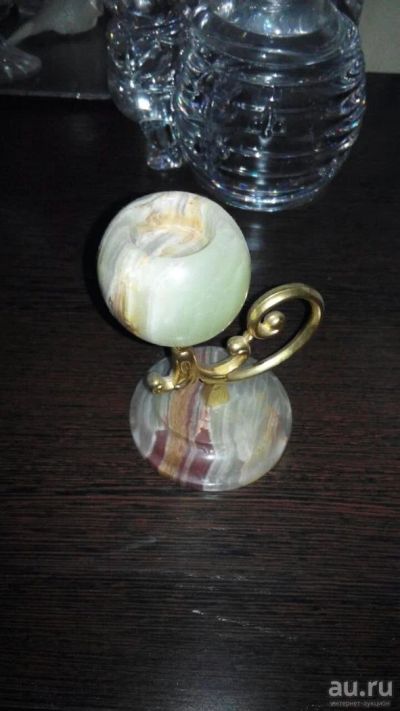 Лот: 9655037. Фото: 1. Подсвечник из оникса. Подсвечники, канделябры