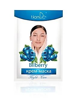 Лот: 3445435. Фото: 1. Крем-маска ночная "Черника" TianDe... Уход за лицом 