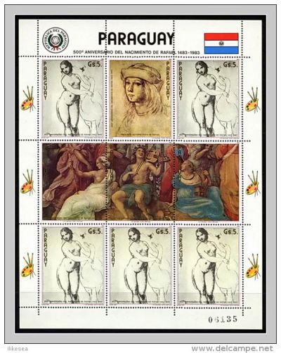 Лот: 3574834. Фото: 1. Парагвай - 1983г. Рафаэль Санти. Марки