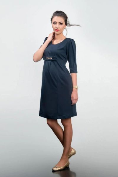 Лот: 4381732. Фото: 1. Платье р. 46 (М) темно-синее. Платья, сарафаны