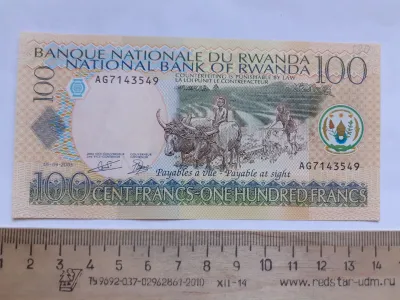 Лот: 20981355. Фото: 1. Руанда 100 франков 2003 год год... Африка