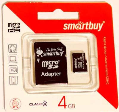 Лот: 1247417. Фото: 1. MicroSD/ SDHC 4 GB Карта памяти... Карты памяти