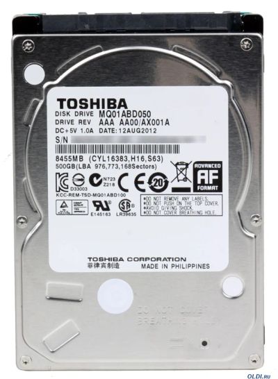 Лот: 5136449. Фото: 1. Toshiba 500gb. Жёсткие диски