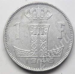 Лот: 216585. Фото: 1. Бельгия. 1 франк 1944г. Цинк... Европа