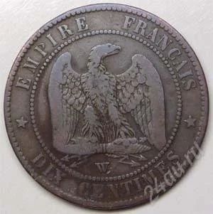 Лот: 888351. Фото: 1. Франция. 10 сантим 1856г. Наполеон... Европа