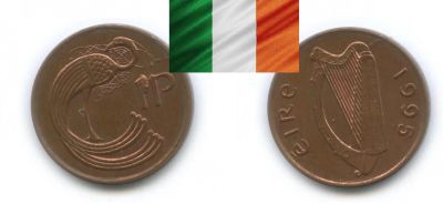 Лот: 19237030. Фото: 1. Ирландия 1 пенни 1995 KM# 20a... Европа