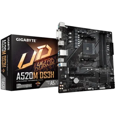 Лот: 20970181. Фото: 1. Gigabyte A520M DS3H Новая Гарантия... Материнские платы