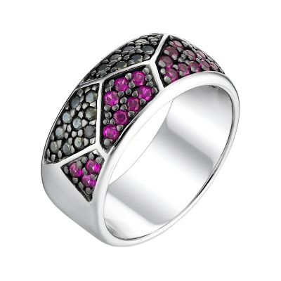 Лот: 23843236. Фото: 1. Серебряное кольцо с фианитами. Кольца, перстни