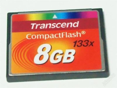 Лот: 1357262. Фото: 1. Compact Flash transcend 8Gb 133x. USB-флеш карты