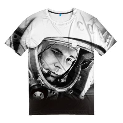 Лот: 10644850. Фото: 1. Мужская футболка 3D "Гагарин -... Футболки