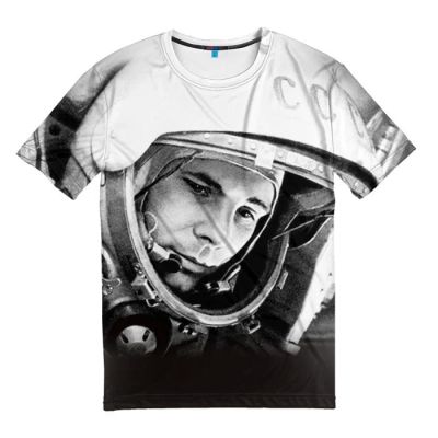 Лот: 10644850. Фото: 1. Мужская футболка 3D "Гагарин -... Футболки, поло
