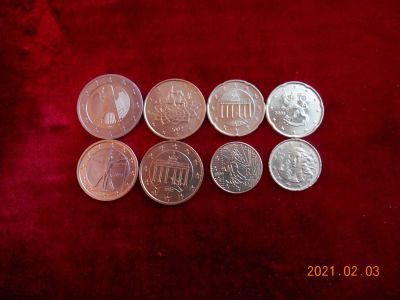 Лот: 17169142. Фото: 1. монеты евро 8 шт лотом - 200 руб. Европа