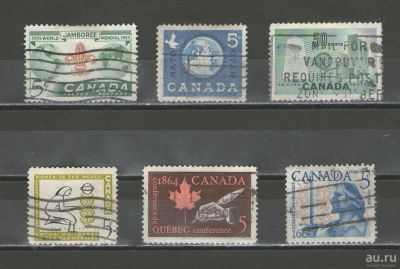 Лот: 17217536. Фото: 1. 1953-1964 гг. Канада. Полных 6... Марки