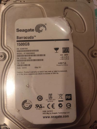 Лот: 25668489. Фото: 1. Жесткий диск Seagate 1.5 Тб нерабочий. Жёсткие диски (HDD)