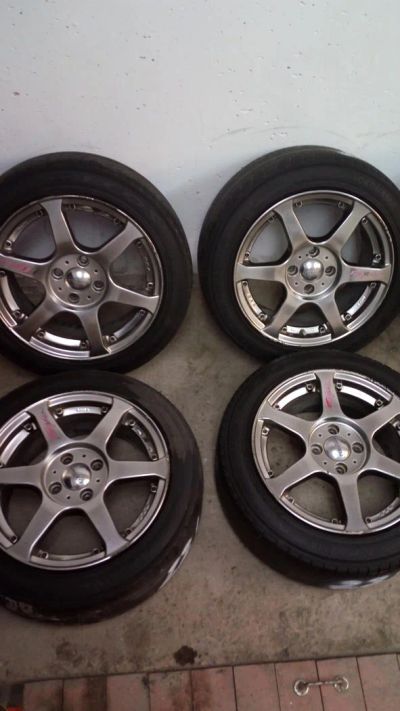 Лот: 9935189. Фото: 1. Комплект литья R15 5ZIGEN +резина... Шины на дисках