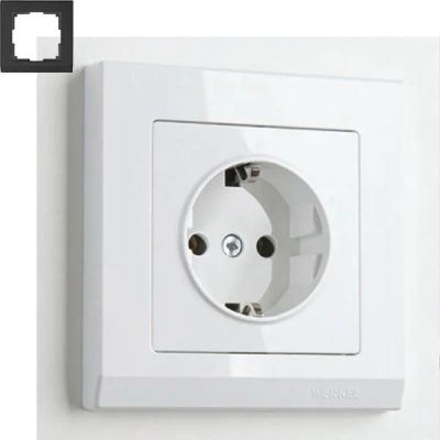 Лот: 12838095. Фото: 1. Рамка на 1 пост (белая) / WL04-Frame-01-white. Электроустановочные изделия