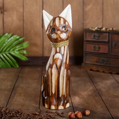 Лот: 22290221. Фото: 1. Сувенир Коричневая кошка (5х9х30... Ковры