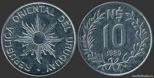 Лот: 5129866. Фото: 1. 10 новых песо Уругвай 1989г. Америка