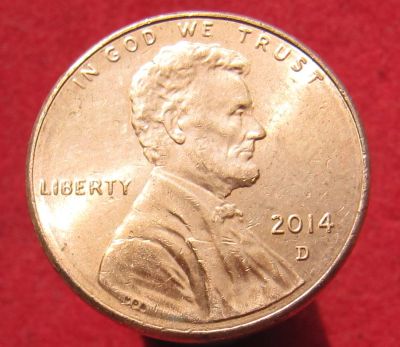 Лот: 15937585. Фото: 1. США 1 цент, 2014г. "D"- Денвер. Остальные страны