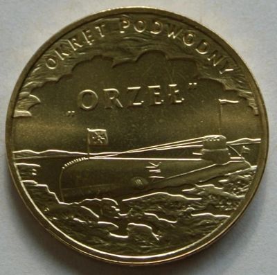 Лот: 18715801. Фото: 1. 2 злотых 2012. Подводная лодка... Европа