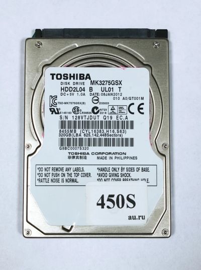 Лот: 18297242. Фото: 1. Жесткий диск SATA-II 2,5 Toshiba... Жёсткие диски (HDD)