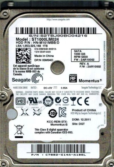 Лот: 4653715. Фото: 1. Жесткий диск SATA 1Tb Seagate... Жёсткие диски (HDD)