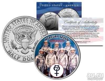 Лот: 8431986. Фото: 1. 50 центов США Семь астронавтов. Америка
