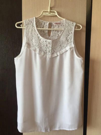 Лот: 19372160. Фото: 1. Белая новая блуза L 46-48. Блузы, рубашки