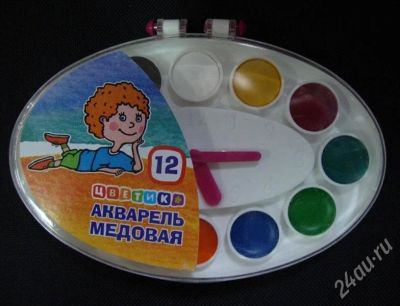 Лот: 604910. Фото: 1. Акварель Часы, 12 цветов. Для рисования