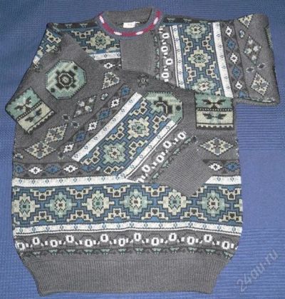Лот: 2387335. Фото: 1. Мужской Свитер в Орнамент. Свитеры, толстовки, худи