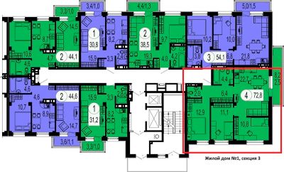 Лот: 10455336. Фото: 1. 4-комн в ЖК "Серебряный", 73,4... Квартиры, студии