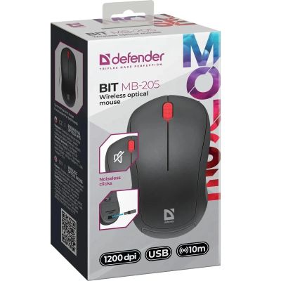 Лот: 25799986. Фото: 1. МЫШЬ БЕСПРОВ. DEFENDER BIT MB-205... Клавиатуры и мыши