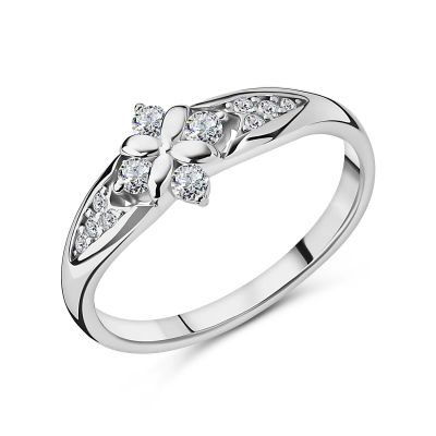 Лот: 23855913. Фото: 1. Серебряное кольцо с фианитами. Кольца, перстни