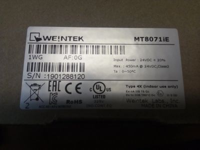 Лот: 16908513. Фото: 1. Панель оператора Weintek mt8071ie. Контрольно-измерительное оборудование