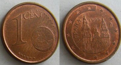 Лот: 782158. Фото: 1. 1 евроцент испания. Европа