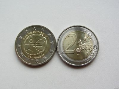 Лот: 14085474. Фото: 1. Австрия 2 евро 2009 " 10 лет Введения... Европа
