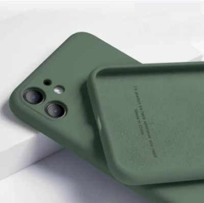 Лот: 17081836. Фото: 1. Чехол Iphone 12 mini темно зеленый... Чехлы, бамперы