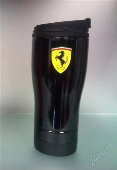 Лот: 1301729. Фото: 1. Термокружка Ferrari, чёрная. Туристическая, походная мебель