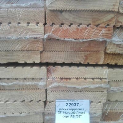 Лот: 9996945. Фото: 1. Доска террасная 27*142*3000 Листв... Древесина, пиломатериал