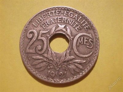 Лот: 2619619. Фото: 1. Франция 25 центов 1921 год (состояние... Остальные страны