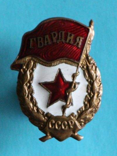 Лот: 10022529. Фото: 1. Знак Гвардия. Латунь, эмаль... Сувенирные